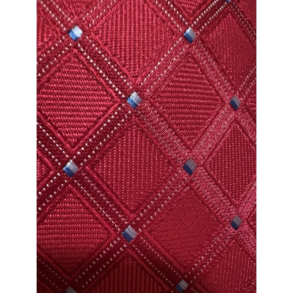 Tie Logo Accent Classic Style Nautica Red Blue Geometric Pattern Woven Men's